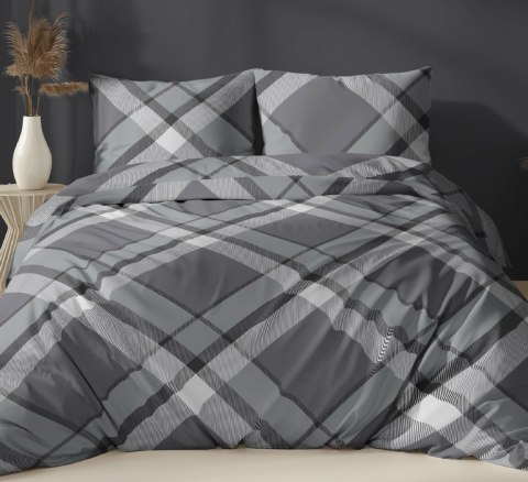 Poszewka satynowa 40x40 szara kratka zapinana na suwak 5069 C - Karo Satin 160 Poszewka satynowa 40x40 szara kratka zapinana na suwak 5069 C - Karo Satin 160