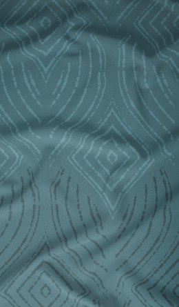 Poszewka satynowa 40x40 turkusowa geometria zapinana na suwak 4878 B - Karo Satin 160