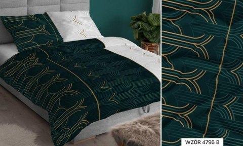 Poszewka satynowa 40x40 zielona biała geometria zapinana na suwak 4796 B KARO Satin Poszewka satynowa 40x40 zielona biała geometria zapinana na suwak 4796 B KARO Satin