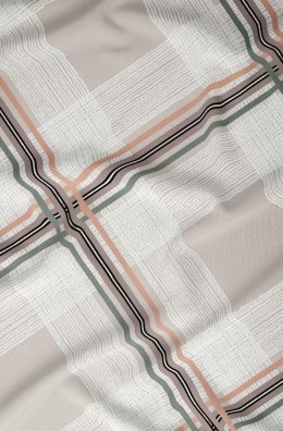 Poszewka satynowa 50x60 beżowa kratka zapinana na suwak 5068 A - Karo Satin 160