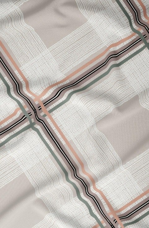 Poszewka satynowa 50x60 beżowa kratka zapinana na suwak 5068 A - Karo Satin 160 Poszewka satynowa 50x60 beżowa kratka zapinana na suwak 5068 A - Karo Satin 160