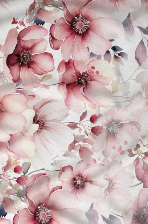 Poszewka satynowa 50x60 biała różowa kwiaty zapinana na suwak 5071 A - Karo Satin 160 Poszewka satynowa 50x60 biała różowa kwiaty zapinana na suwak 5071 A - Karo Satin 160