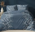 Poszewka satynowa 50x60 granatowa kwiatuszki zapinana na suwak 5062 C KARO Satin Poszewka satynowa 50x60 granatowa kwiatuszki zapinana na suwak 5062 C KARO Satin