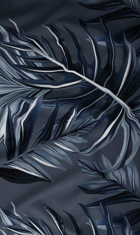 Poszewka satynowa 50x60 granatowa liście zapinana na suwak 4882 B - Karo Satin 160 Poszewka satynowa 50x60 granatowa liście zapinana na suwak 4882 B - Karo Satin 160