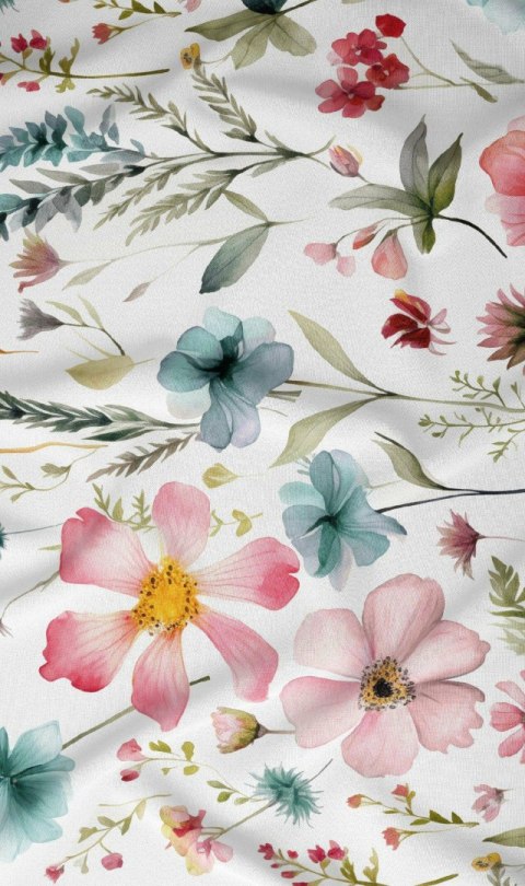 Poszewka satynowa 50x60 kolorowa kwiaty zapinana na suwak 4879 B KARO Satin Poszewka satynowa 50x60 kolorowa kwiaty zapinana na suwak 4879 B KARO Satin