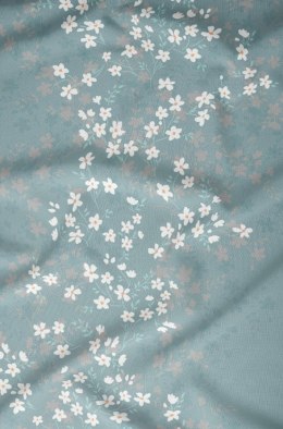 Poszewka satynowa 50x60 miętowa kwiatuszki zapinana na suwak 5062 B KARO Satin