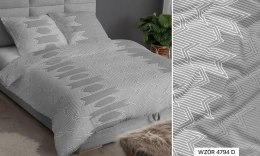 Poszewka satynowa 50x60 szara geometria zapinana na suwak 4794 D KARO Satin
