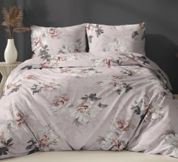 Poszewka satynowa 70x80 pudrowa różowa kwiaty zapinana na suwak 5067 A - Karo Satin 160