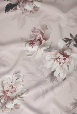 Poszewka satynowa 70x80 pudrowa różowa kwiaty zapinana na suwak 5067 A - Karo Satin 160
