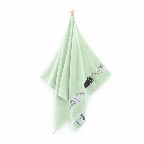 Ręcznik 30x50 Koty seledynowy 400g/m2 frotte bawełniany dziecięcy do przedszkola Zwoltex Ręcznik 30x50 Koty seledynowy 400g/m2 frotte bawełniany dziecięcy do przedszkola Zwoltex