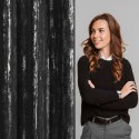Zasłona 140x250 Libi czarna srebrna z przecieranym nadrukiem gotowa na przelotkach Eurofirany Zasłona 140x250 Libi czarna srebrna z przecieranym nadrukiem gotowa na przelotkach Eurofirany