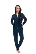 Dres damski 309 indygo XXL welurowy rozpinany z kapturem Dres damski 309 indygo XXL welurowy rozpinany z kapturem