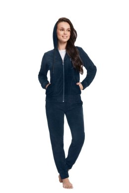 Dres damski 309 indygo XXL welurowy rozpinany z kapturem