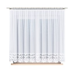 FELICJA Firanka żakardowa gotowa ze wzorem na samym dole na prosto, szerokość 300 x wysokość 160cm, kolor 001 biały 018989/FBP/0