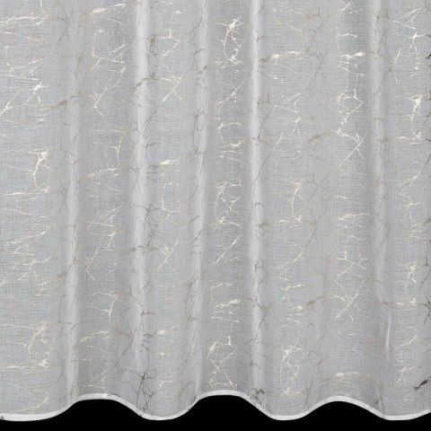 Firana 140x250 Reva biała srebrna liście wzór marmurkowy gotowa na przelotkach Eurofirany Firana 140x250 Reva biała srebrna liście wzór marmurkowy gotowa na przelotkach Eurofirany