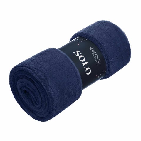 Koc narzuta z mikrofibry 200x220 Solo granatowy Koc narzuta z mikrofibry 200x220 Solo granatowy