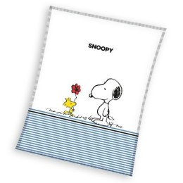 Koc polarowy 130x170 Snoopy biały niebieski C24