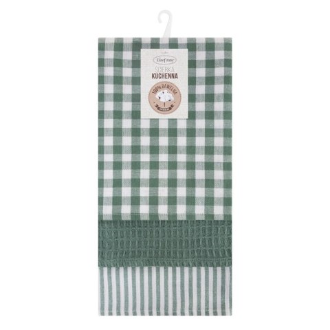 Komplet ścierek kuchennych 3szt 50x70 Lucy zielona biała kratka Eurofirany Komplet ścierek kuchennych 3szt 50x70 Lucy zielona biała kratka Eurofirany