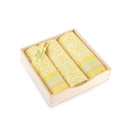 Komplet ścierek kuchennych Lilia 3 szt żółty 8833/1 w drewnianym pudełku Zwoltex 23