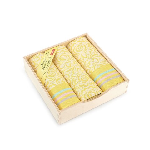 Komplet ścierek kuchennych Lilia 3 szt żółty 8833/1 w drewnianym pudełku Zwoltex 23 Komplet ścierek kuchennych Lilia 3 szt żółty 8833/1 w drewnianym pudełku Zwoltex 23