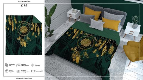 Narzuta dekoracyjna 170x210 łapacz snów zielona ciemna złota K_56 112 Bedspread Narzuta dekoracyjna 170x210 łapacz snów zielona ciemna złota K_56 112 Bedspread