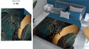 Narzuta dekoracyjna 170x210 niebieska złota liście K 102 Holland 14 Narzuta dekoracyjna 170x210 niebieska złota liście K 102 Holland 14