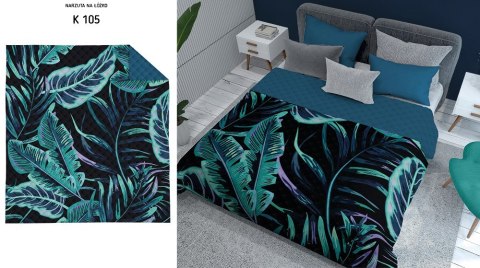 Narzuta dekoracyjna 200x220 Liście miętowa ciemna K 105 Holland 14 Narzuta dekoracyjna 200x220 Liście miętowa ciemna K 105 Holland 14