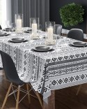 Obrus na stół 140x220 biały czarny geometryczny 4276 A Panama 17 Obrus na stół 140x220 biały czarny geometryczny 4276 A Panama 17