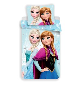 Pościel bawełniana 140x200 Frozen Kraina Lodu błękitna poszewka 70x90 Jf24