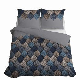 Pościel bawełniana 140x200 Łuski szara wzór geometryczny 4658 A Bawełna 37