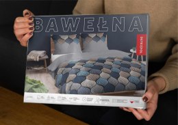 Pościel bawełniana 140x200 Łuski szara wzór geometryczny 4658 A Bawełna 37