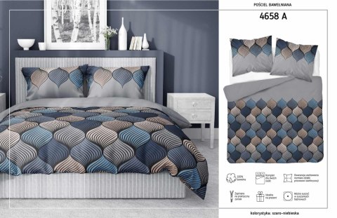 Pościel bawełniana 140x200 Łuski szara wzór geometryczny 4658 A Bawełna 37 Pościel bawełniana 140x200 Łuski szara wzór geometryczny 4658 A Bawełna 37