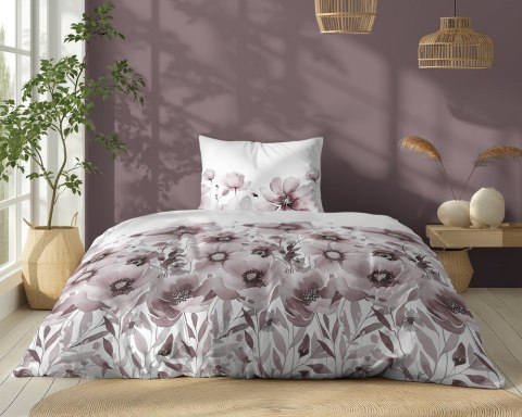 Pościel bawełniana 140x200 biała różowa kwiaty 5249 B Bawełna 48 Pościel bawełniana 140x200 biała różowa kwiaty 5249 B Bawełna 48