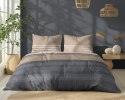 Pościel bawełniana 160x200 beżowa kremowa grafitowa pasy 5245 A Bawełna 48 Pościel bawełniana 160x200 beżowa kremowa grafitowa pasy 5245 A Bawełna 48