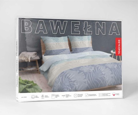 Pościel bawełniana 160x200 niebieska beżowa pasy 5104 B Bawełna 32 Pościel bawełniana 160x200 niebieska beżowa pasy 5104 B Bawełna 32