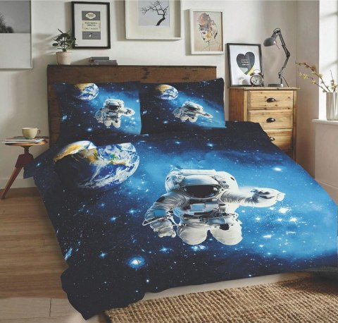 Pościel bawełniana 220x200 Kosmos czarna niebieska Universal Matex Pościel bawełniana 220x200 Kosmos czarna niebieska Universal Matex