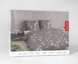 Pościel bawełniana 220x200 beżowa ciemna różowa kwiatki 5250 A Bawełna 48