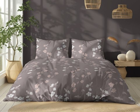 Pościel bawełniana 220x200 beżowa ciemna różowa kwiatki 5250 A Bawełna 48 Pościel bawełniana 220x200 beżowa ciemna różowa kwiatki 5250 A Bawełna 48