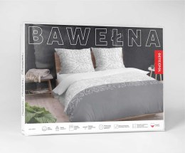 Pościel bawełniana 220x200 biała szara liście 5111 B Bawełna 32