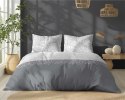 Pościel bawełniana 220x200 biała szara liście 5111 B Bawełna 32 Pościel bawełniana 220x200 biała szara liście 5111 B Bawełna 32