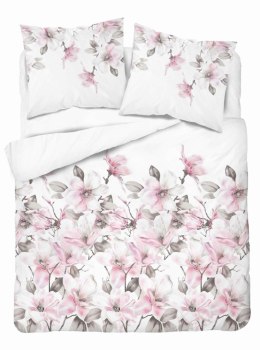 Pościel satynowa 180x200 biała pudrowa kwiaty 4821 B Home Satin 11