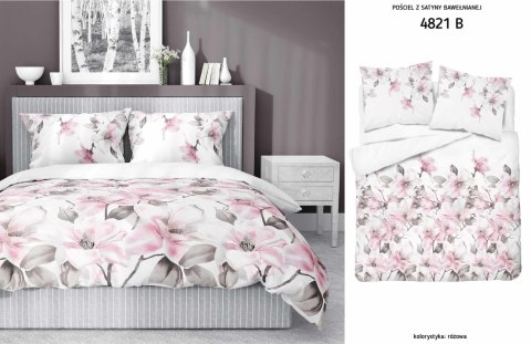 Pościel satynowa 180x200 biała pudrowa kwiaty 4821 B Home Satin 11 Pościel satynowa 180x200 biała pudrowa kwiaty 4821 B Home Satin 11