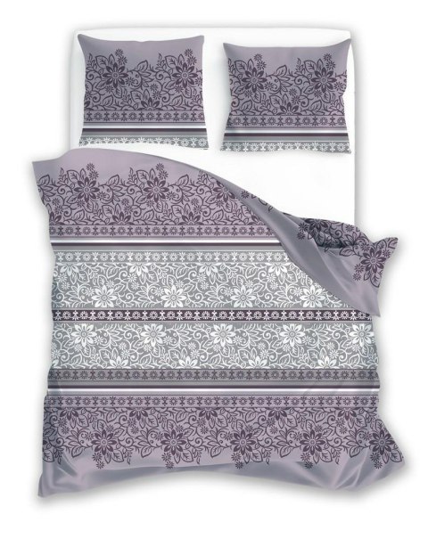 Pościel satynowa 220x200 Pure Sateen 004 fioletowa kwiaty Faro Pościel satynowa 220x200 Pure Sateen 004 fioletowa kwiaty Faro