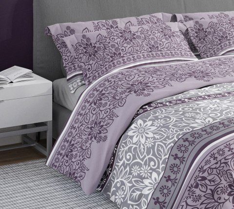Pościel satynowa 220x200 Pure Sateen 004 fioletowa kwiaty Faro Pościel satynowa 220x200 Pure Sateen 004 fioletowa kwiaty Faro