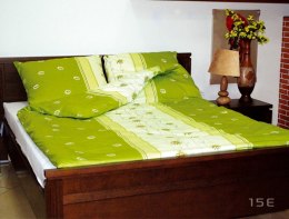 Pościel z kory 140x200 125/5 Margaretka stojąca zielona guziki 100% bawełna