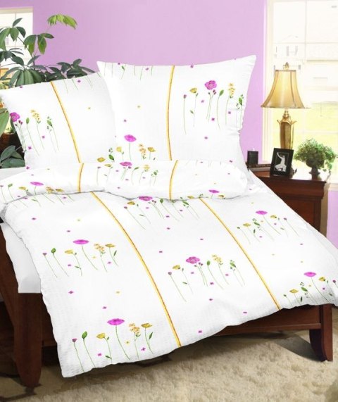 Pościel z kory 160x200 wzór 143/1 Łączka Biała na guziki 100% bawełna gruba Pościel z kory 160x200 wzór 143/1 Łączka Biała na guziki 100% bawełna gruba