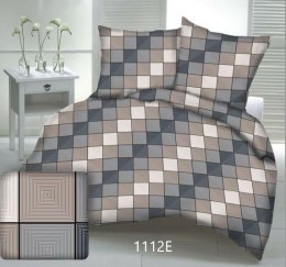 Pościel z kory 180x200 kostka kratka geometria 3D-1112E