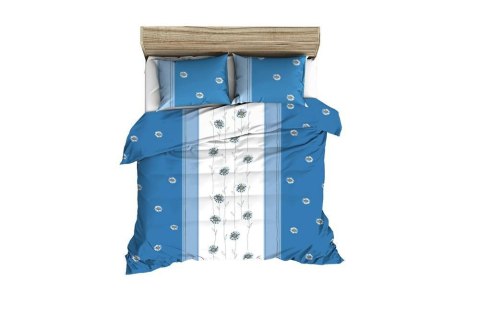 Pościel z kory 180x200 wzór 125/4 Margaretka stojąca niebieska na guziki 100% bawełna Pościel z kory 180x200 wzór 125/4 Margaretka stojąca niebieska na guziki 100% bawełna