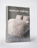 Pościel z mikrofibry 160x200 Geometryczny styl ciepły beż 5029 A beżowa 65 Light Pościel z mikrofibry 160x200 Geometryczny styl ciepły beż 5029 A beżowa 65 Light