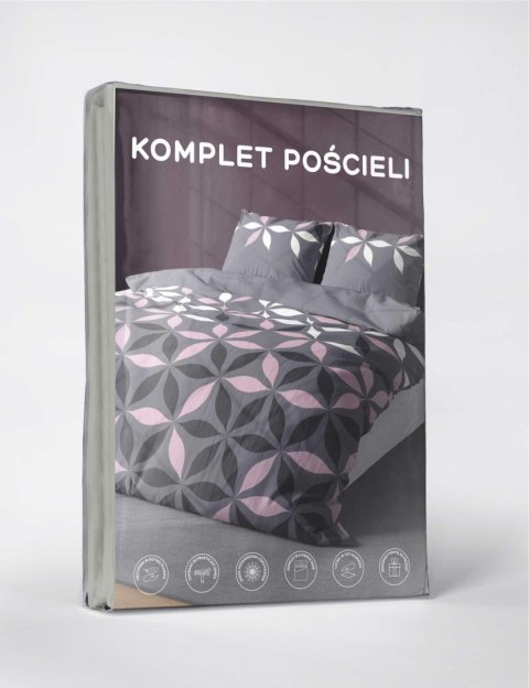 Pościel z mikrofibry 160x200 Szara różowa kwiatki 5024 A 65 Light Pościel z mikrofibry 160x200 Szara różowa kwiatki 5024 A 65 Light